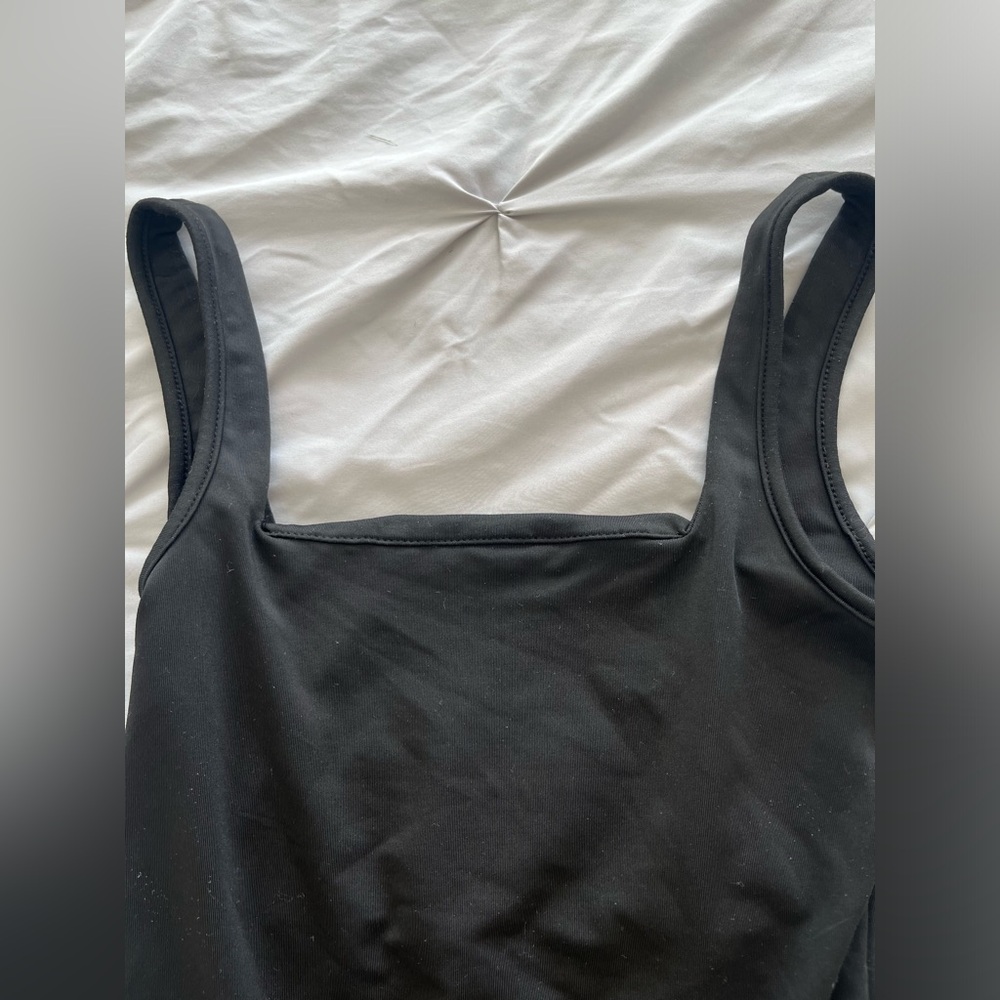 SHEIN black solid square neck tank bodysuit size 2(xs) - Picture 6 of 6